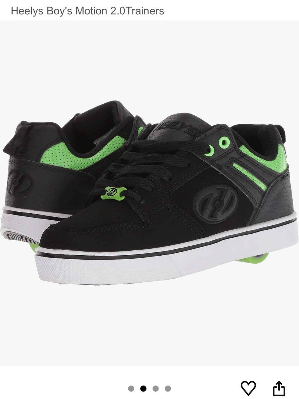 Heelys Black and Neon Green Kids' Roller Sneakers